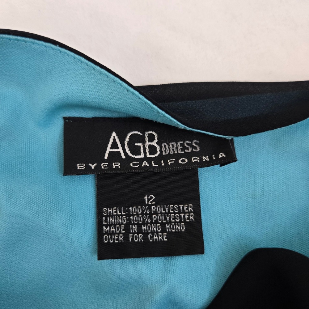 VTG 90s AGB Prom Dress 12( S/M) Black Teal‎ Cowl Neck Floral Sequin Whimsigoth - Picture 4 of 15
